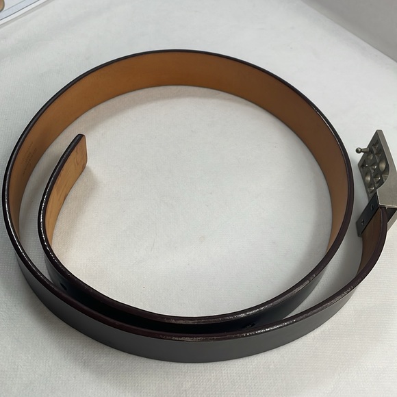 Authentic LOUIS VUITTON SAN TULLE brown leather belt size 33 with COA - Picture 9 of 10
